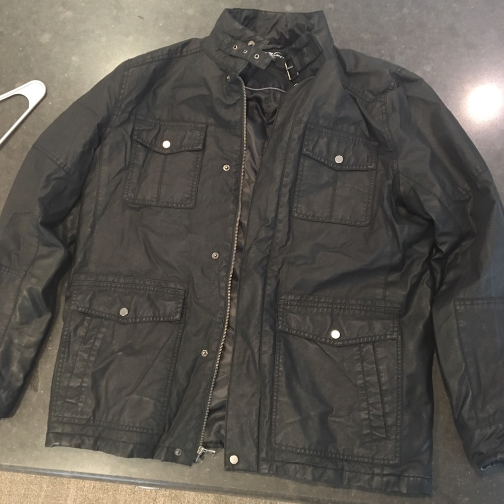 Kenneth Cole black faux leather jacket